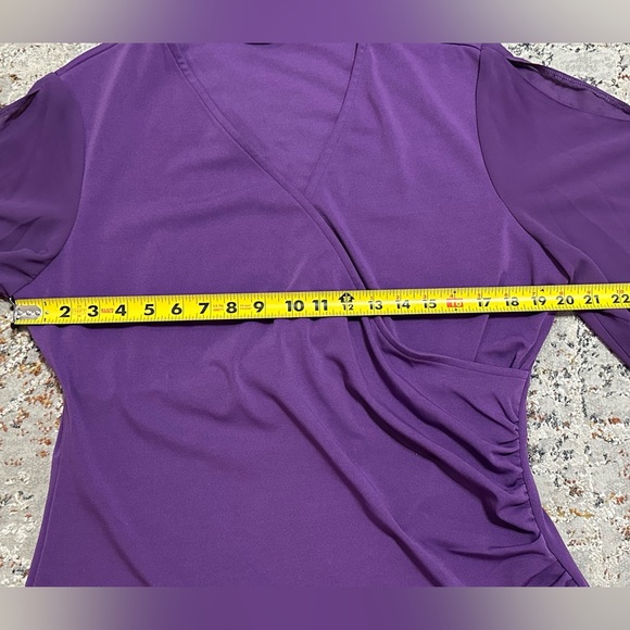 GRACE KARIN Women 3/4 Chiffon Sleeve Dressy Blouse Wrap Elastic Shirt XL - Picture 9 of 10